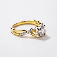 Infinity Twist Engagement Ring 10K Yellow and White Gold (0.50 ct t