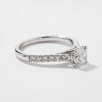 Diamond Accented Engagement Ring 14K White Gold (1.00ct tw)