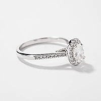 Oval Cut Diamond Engagement Ring 14K White Gold (0.75 ct tw)