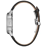 Citizen Eco-Drive Classic Silver-Tone Dial Leather Strap Watch | BU211
