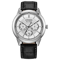 Citizen Eco-Drive Classic Silver-Tone Dial Leather Strap Watch | BU211