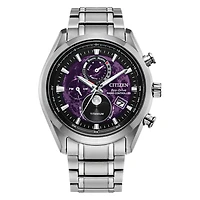 Citizen Eco-Drive Tsuki-Yomi A-T Purple Dial Super Titanium Bracelet W