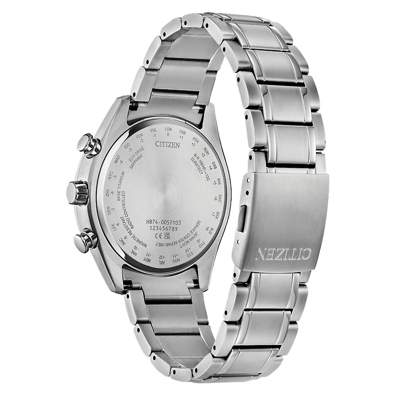 Citizen Eco-Drive Tsuki-Yomi A-T Purple Dial Super Titanium Bracelet W