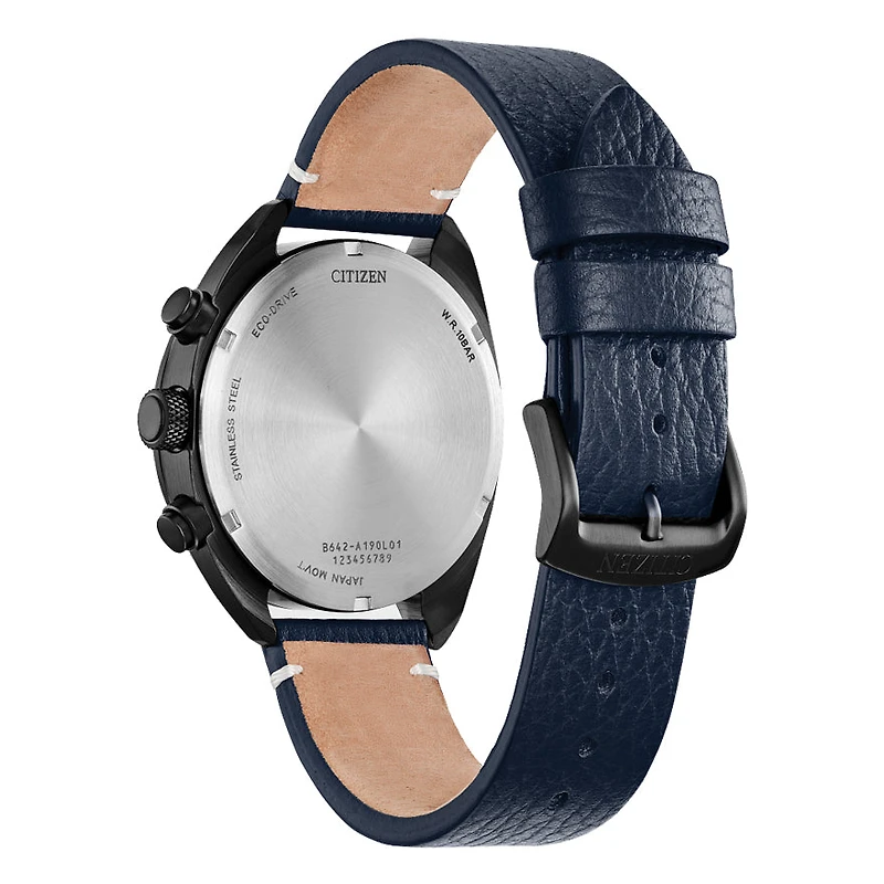 Citizen Eco-Drive Sport Casual Blue Dial Leather Strap Watch | CA7048-