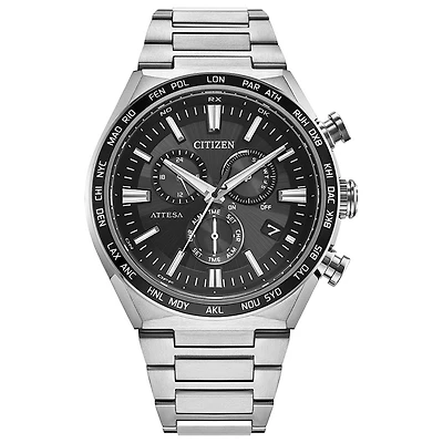 Citizen Eco-Drive Attesa Black Dial Super Titanium Watch | CB5966-69E