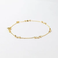 10K Yellow Gold Bracelet with Diamond Cut Balls