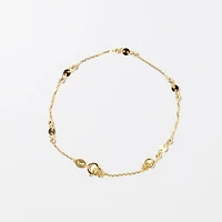 10K Yellow Gold Bracelet with Diamond Cut Balls