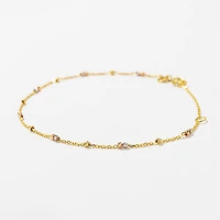 Diamond Cut Ball Bracelet in 10K Tri-Coloured Gold