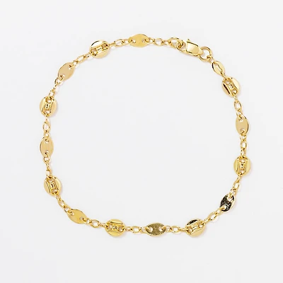 Puff Mariner Bracelet in 10K Yellow Gold
