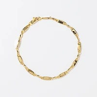 10K Yellow Gold Link Plate Bracelet