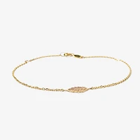 Leaf Charm Bracelet in 10K Yellow Gold