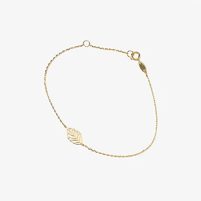 Leaf Charm Bracelet in 10K Yellow Gold