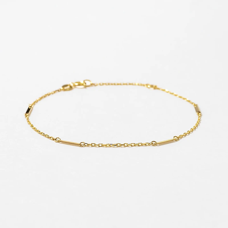 Rectangular Link Bracelet in 10K Yellow Gold