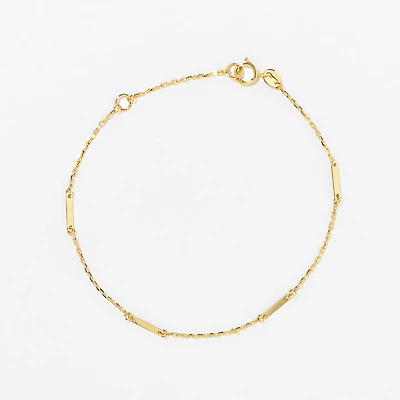 Rectangular Link Bracelet in 10K Yellow Gold