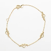Heart Bracelet in 10K Yellow Gold