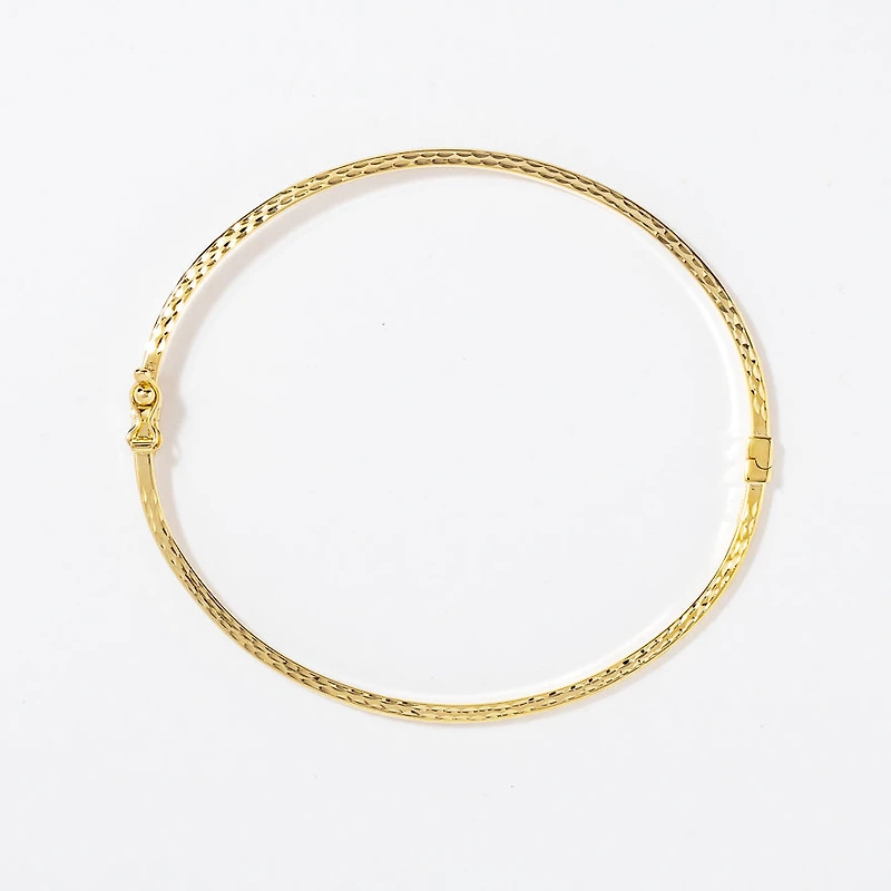 Diamond Cut Bangle in 10K Yellow Gold