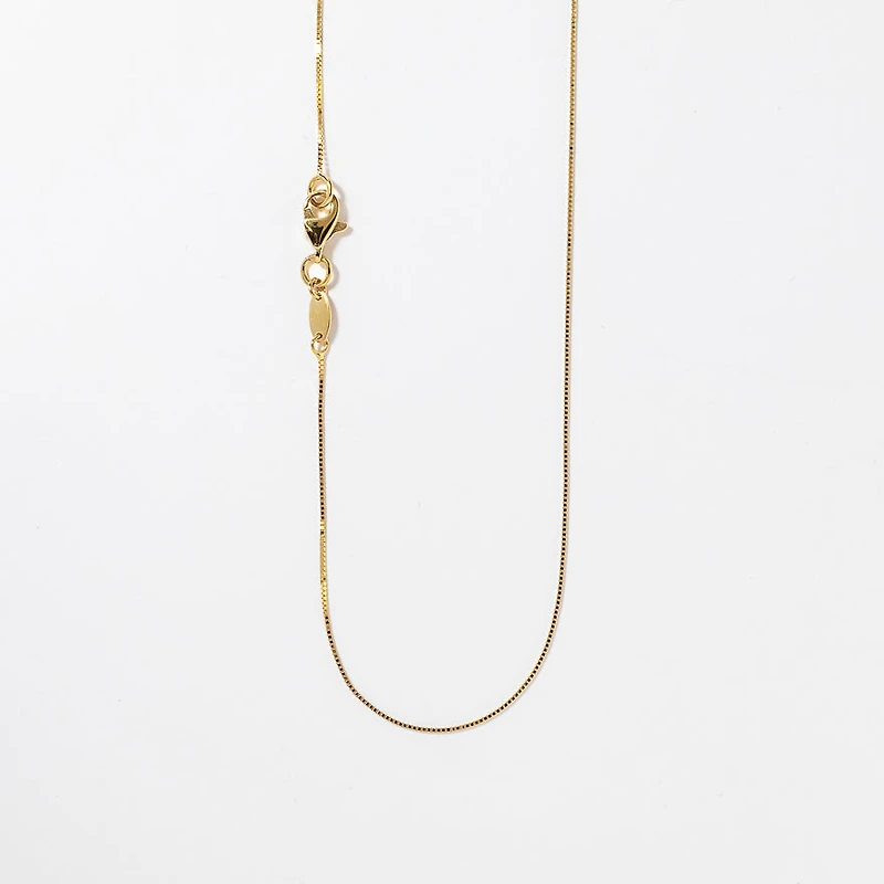 14K Yellow Gold 0.55mm Box Chain (18")