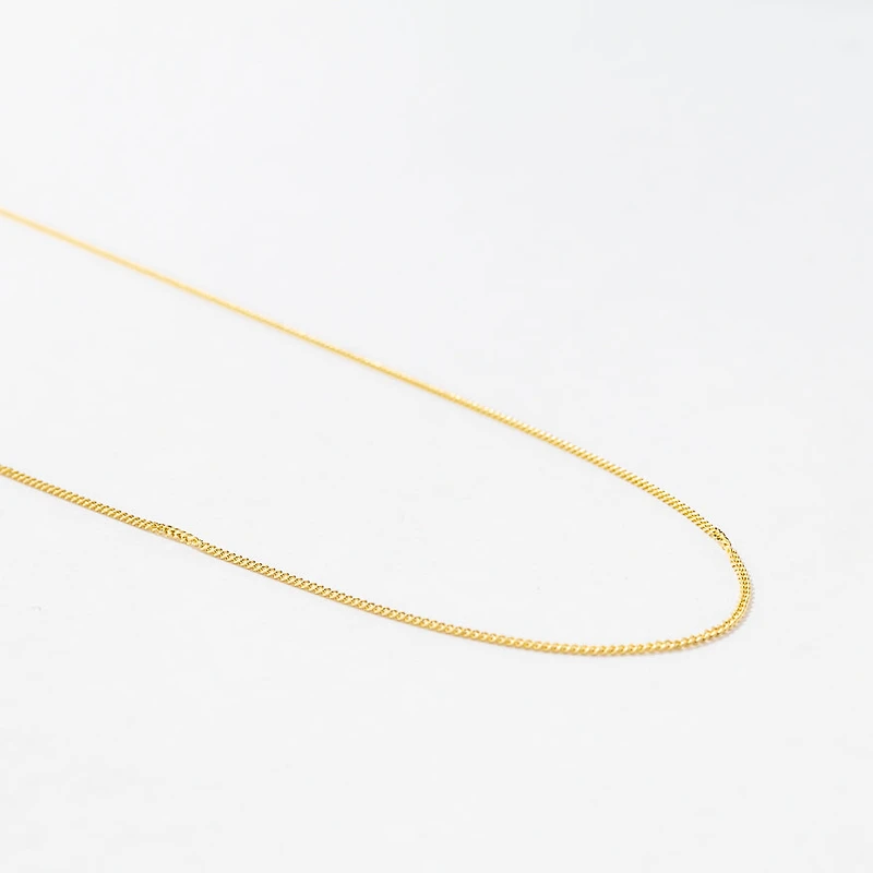 14K Yellow Gold 0.80mm Curb Chain (18")