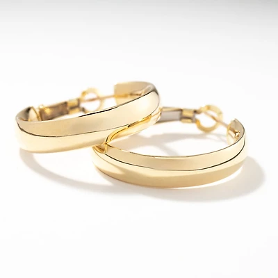 Hollow Hoop Earrings in 10K Yellow Gold
