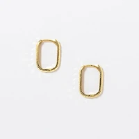 Diamond Cut Oval Huggie Earrings in 10K Yellow Gold
