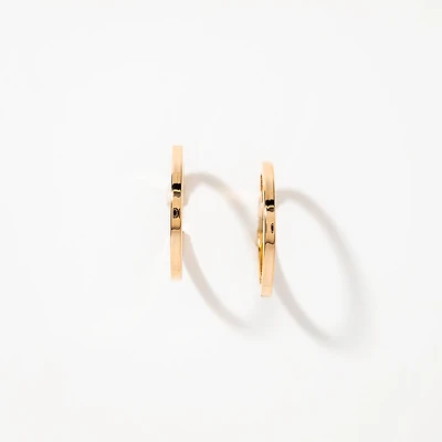 Square Tube Hoop Earrings in 14K Yellow Gold