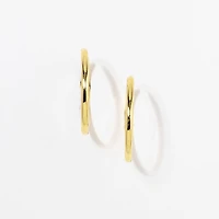 2x20mm Sleeper Earrings in 10K Yellow Gold