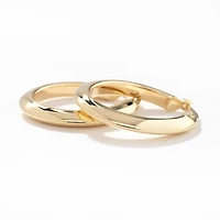 3x25mm Oval Knife Edge Hoop Earrings in 10K Yellow Gold