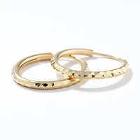 2x25mm Oval Sleeper Hoop Earrings in 10K Yellow Gold
