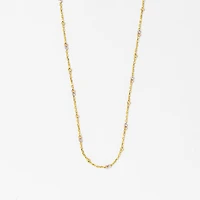 Ball Necklace in 10K Yellow White and Rose Gold