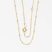 Ball Necklace in 10K Yellow White and Rose Gold