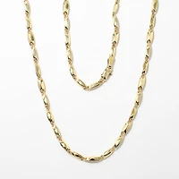 Oval Beveled Chain Necklace in 10K Yellow Gold (18.5")