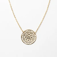 Mandala Necklace in 10K Yellow Gold