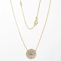 Mandala Necklace in 10K Yellow Gold
