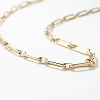 Paperclip Link Necklace in 10K Yellow Gold