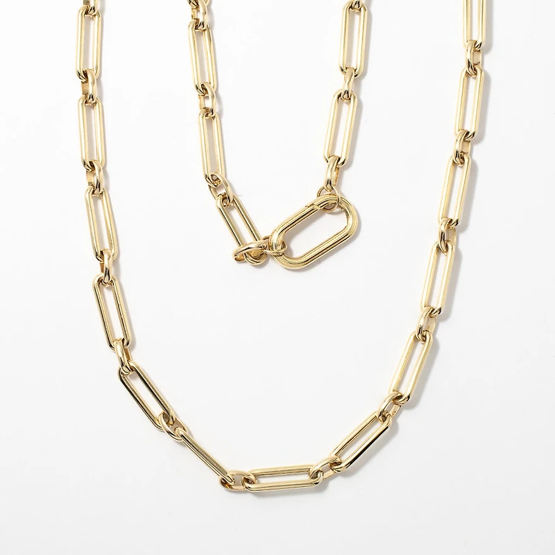 Paperclip Link Necklace in 10K Yellow Gold