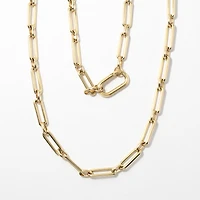 Paperclip Link Necklace in 10K Yellow Gold