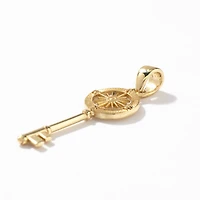 Key Compass Pendant in 10K Yellow Gold