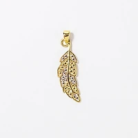 Feather Pendant in 10K Yellow Gold