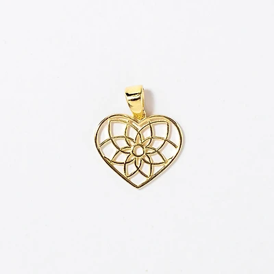 Wired Heart Pendant in 10K Yellow Gold