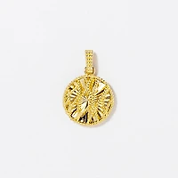 Diamond Cut Sunray Wave Pendant in 10K Yellow Gold