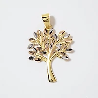 Tree of Life Charm in 10K Yellow, White and Rose Gold