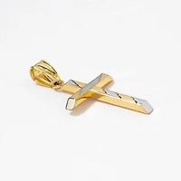 Cross Pendant in 14K Yellow and White Gold