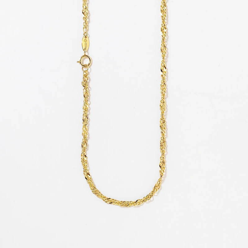 14K Yellow Gold 2.5mm Singapore Chain (18")
