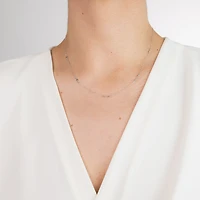 Diamond Cut Ball Necklace in 10K White Gold