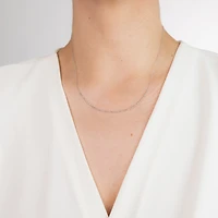 Diamond Cut Bead Necklace in 10K White Gold