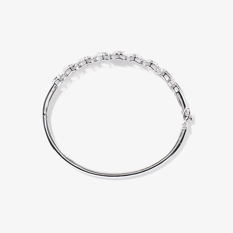 Hinged Diamond Bangle in 10K White Gold (1.00 ct tw)