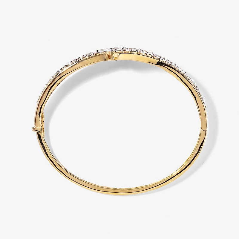 Diamond Bangle in 10K Yellow and White Gold (1.25 ct tw)