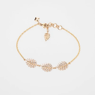 Leaf Diamond Bracelet in 10K Yellow Gold (0.20 ct tw)