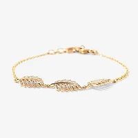 Leaf Diamond Bracelet in 10K Yellow Gold (0.20 ct tw)