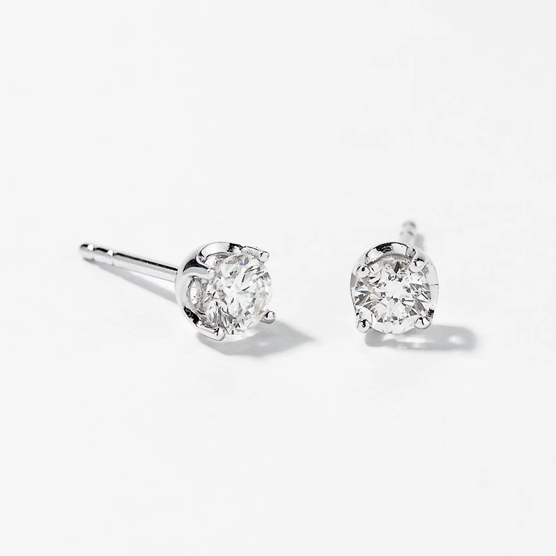 Diamond Stud Earrings in 14K White Gold (0.50 ct tw)